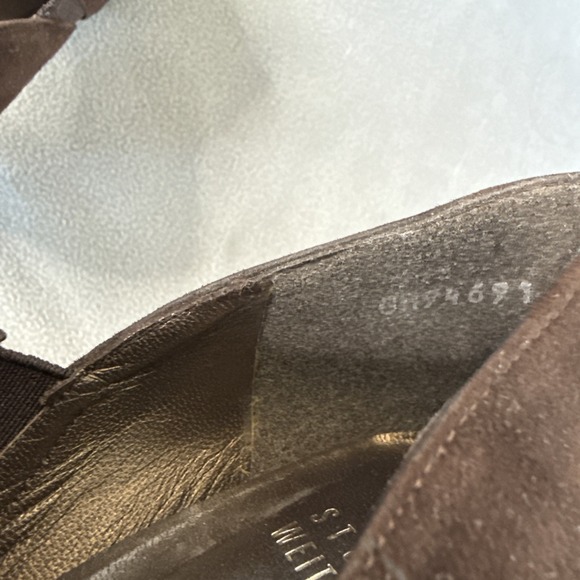 Stuart Weitzman Booties Womens 7N Brown Suede Tapered Heel Almond Toe - Picture 12 of 16